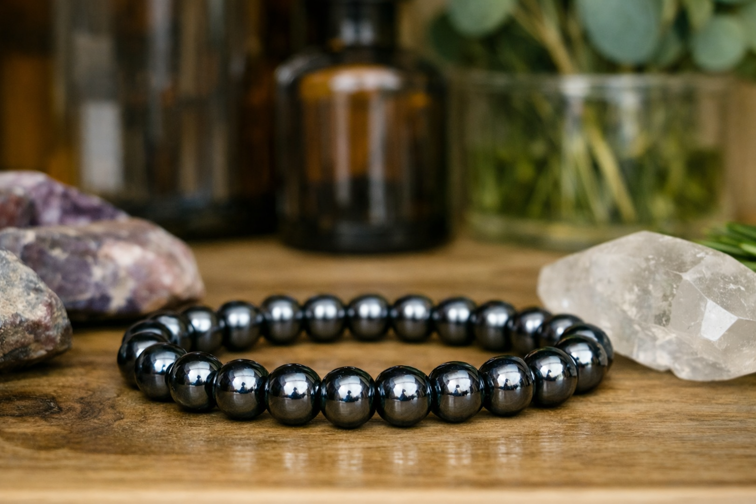 Bracelet en Hématite 6mm