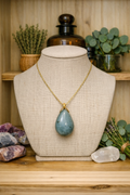 Pendentif goutte sautoir Labradorite