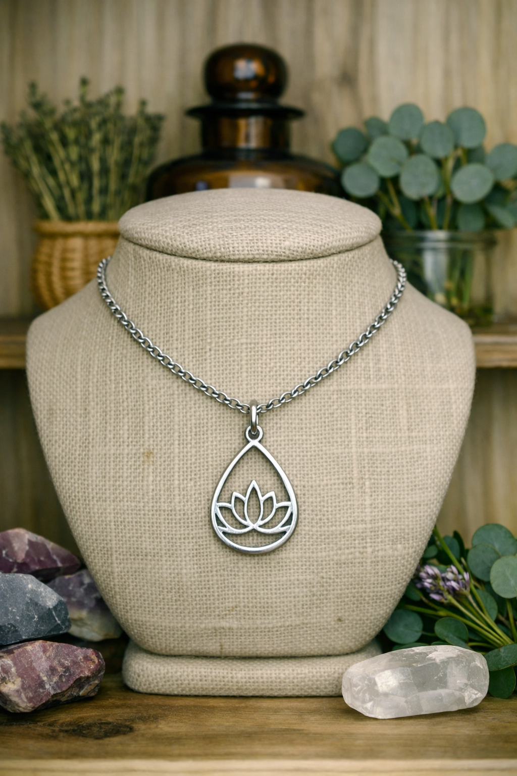 Collier pendentif Fleur de Lotus